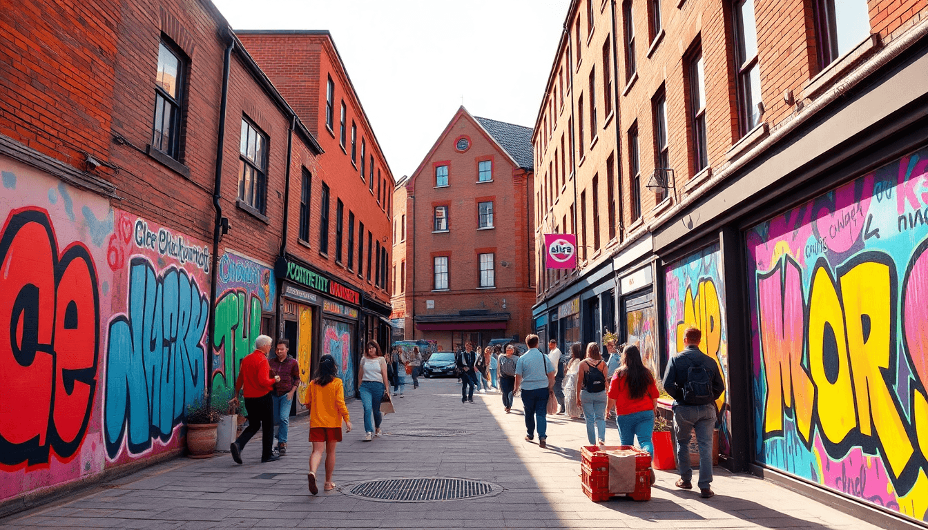 Street Art in Manchester's Northern Quarter Uniting - positive health & wellness news from Manchester, England