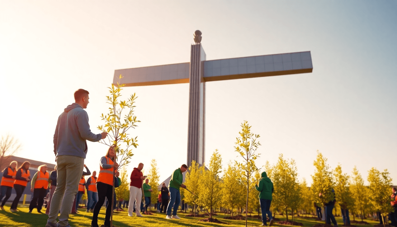 Newcastle Volunteers Plant 1,000 Trees Near The Angel - positive environment news from Newcastle, England