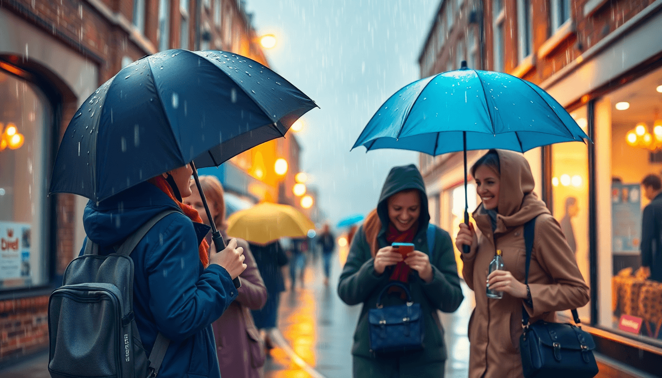 Rainy Weather Honoured with British Humour in Newcastle - positive community news from Newcastle, England