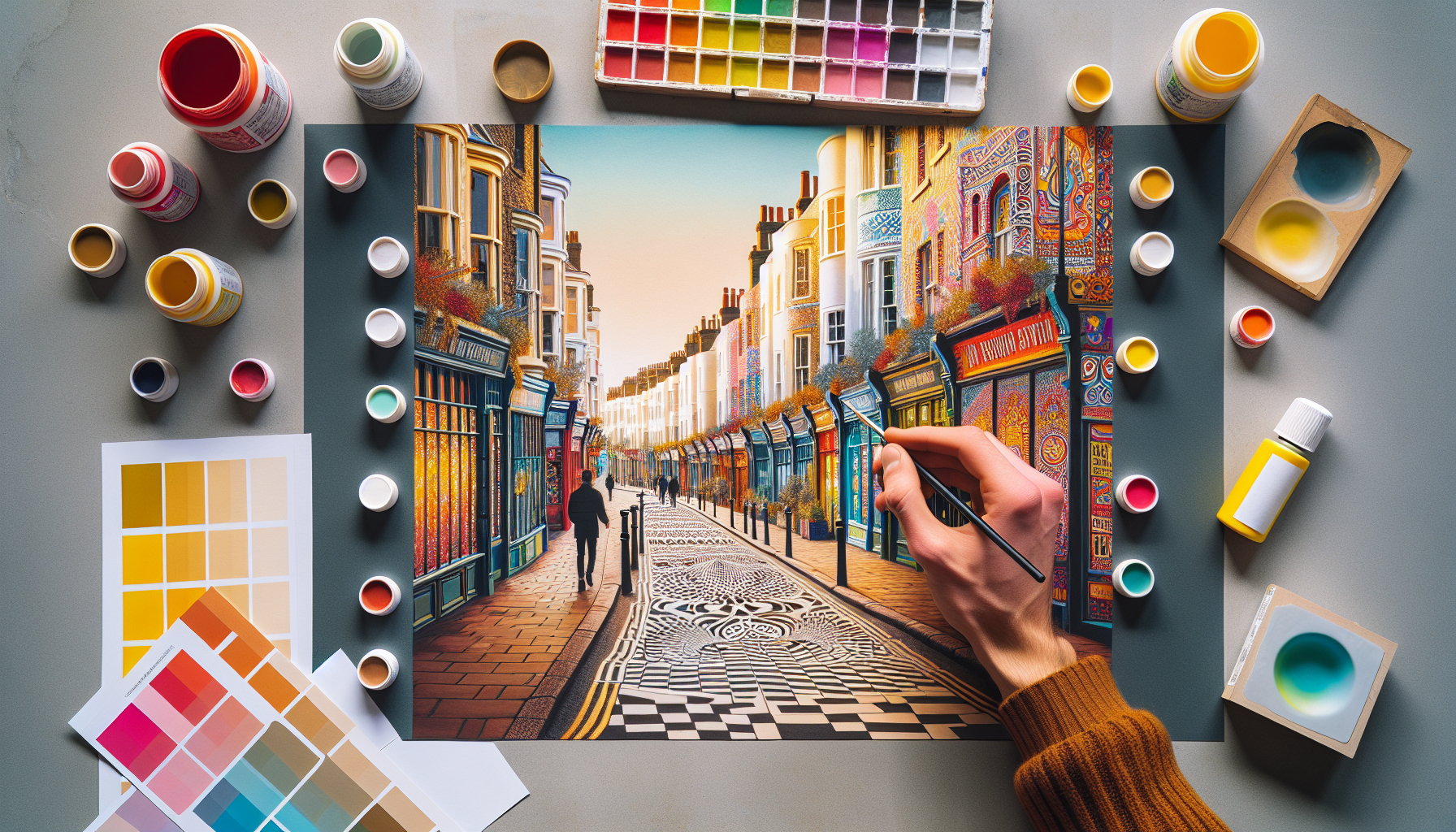 Who are the students helping to revitalise The Lanes shopping area with their creative designs in Brighton?