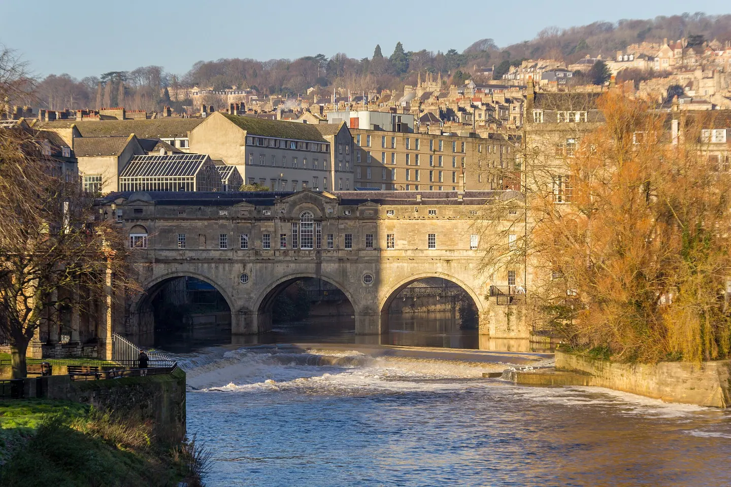 Pulteney Bridge and Bath Weir on the River Avon