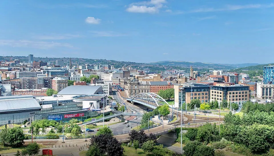 The skyline of Sheffield